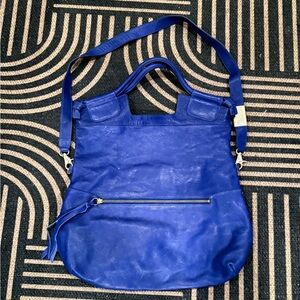 Foley + Corinna Mid City Tote in Cobalt Blue Leather Satchel Shoulder Bag